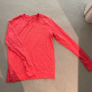 Lululemon Perforated Coral long sleeve shirt
